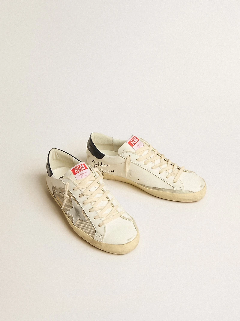 Men's Super-Star LTD mesh and leather with silver star blue heel tab