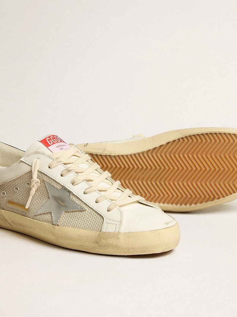 Men's Super-Star LTD mesh and leather with silver star blue heel tab