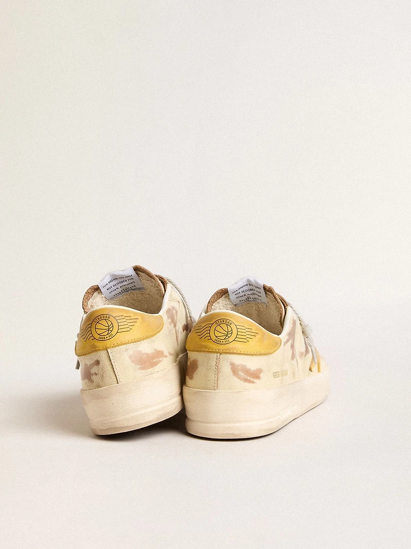 Men's Stardan in beige leather with honey-colored nubuck star and heel tab