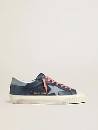 Super-Star navy-blue leather with light blue star and heel tab