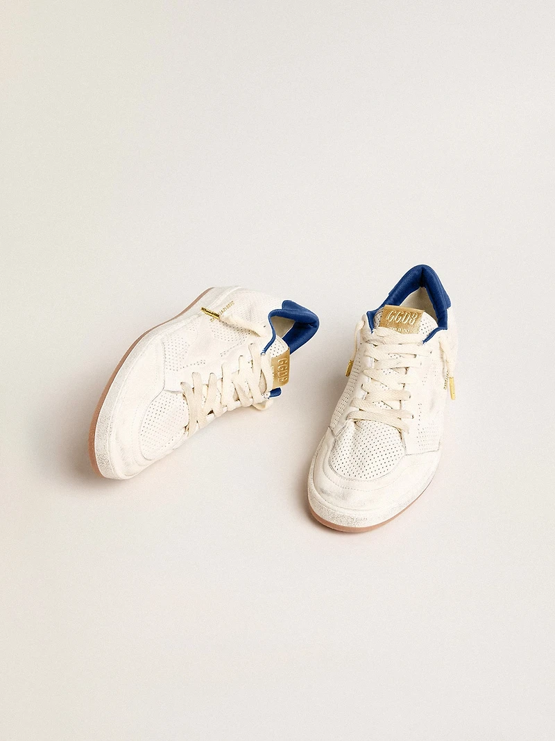 Ball star perforated nappa with white and blue nylon heel tab