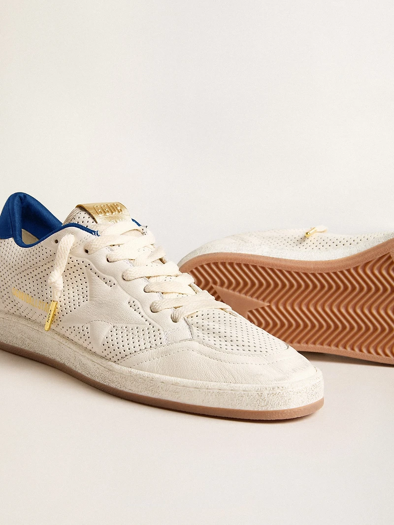 Ball star perforated nappa with white and blue nylon heel tab