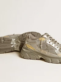 Men’s Lightstar metallic leather and silver mesh with gray star