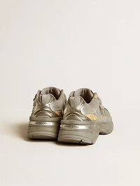Men’s Lightstar metallic leather and silver mesh with gray star
