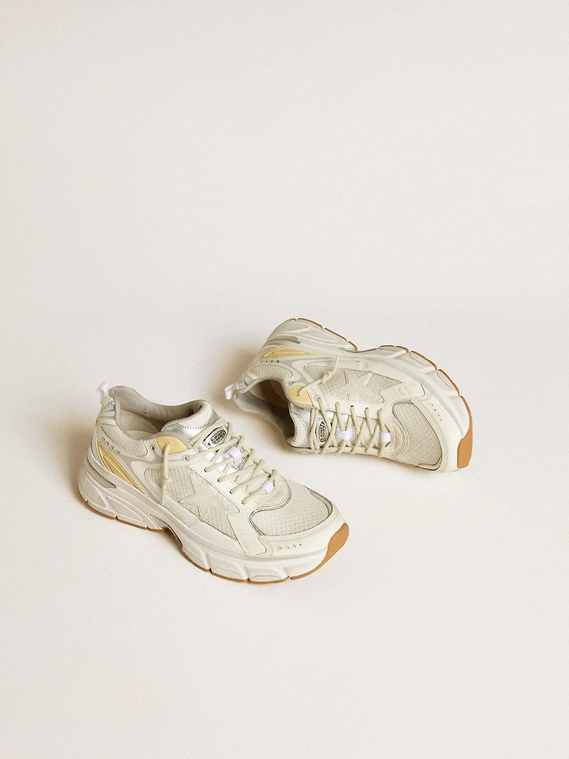 Men’s Lightstar white leather and mesh with worn-white star