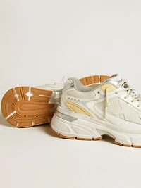 Men’s Lightstar white leather and mesh with worn-white star
