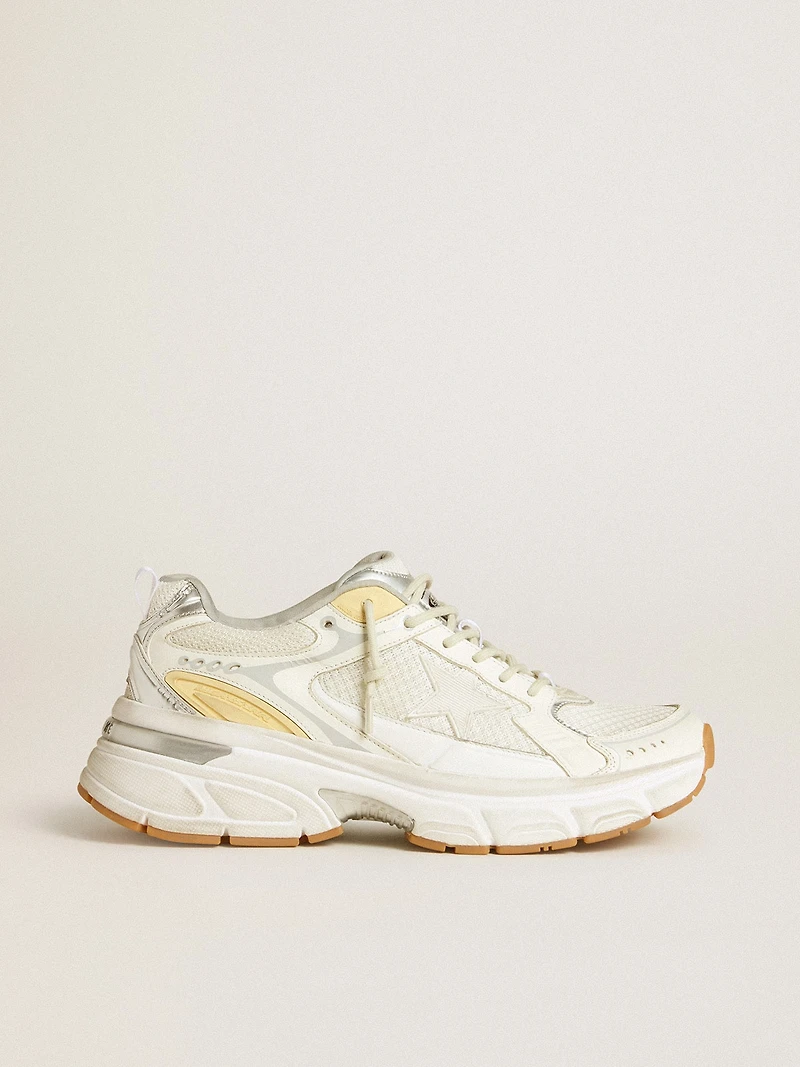 Men’s Lightstar white leather and mesh with worn-white star