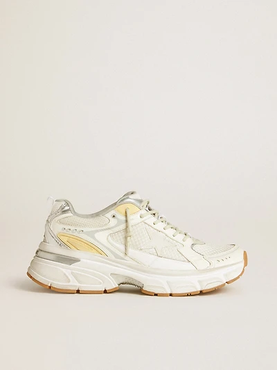 Men’s Lightstar white leather and mesh with worn-white star