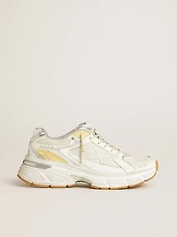 Men’s Lightstar white leather and mesh with worn-white star