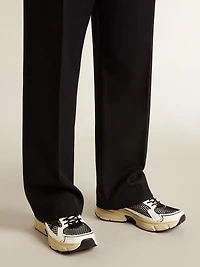 Men’s Lightstar white leather and black mesh with TPU star