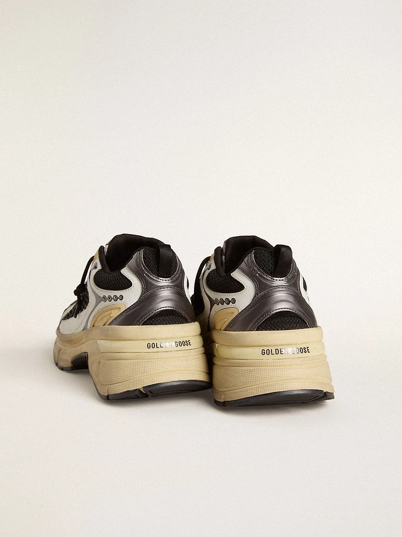Men’s Lightstar white leather and black mesh with TPU star