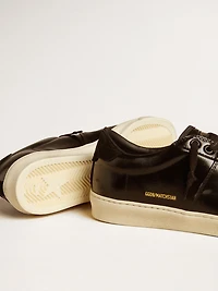 Men's Matchstar black leather with suede heel tab