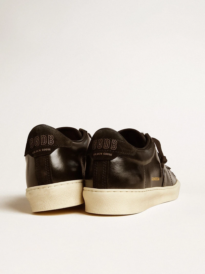 Men's Matchstar black leather with suede heel tab