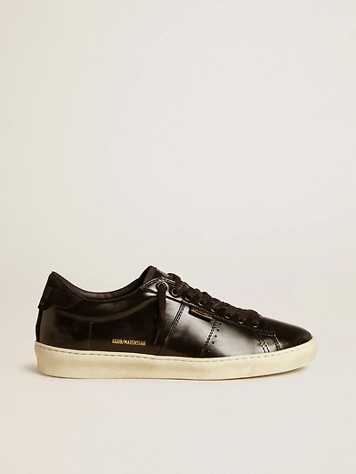 Men's Matchstar black leather with suede heel tab