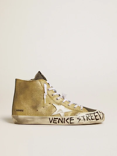 Men’s Francy LAB in golden glitter with white leather star