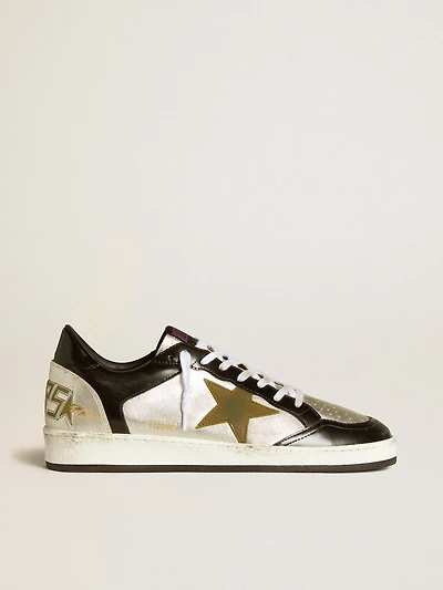Men's Ball star LAB silver leather with brown and black heel tab