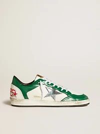 Men's Ball star LAB green and white leather with silver