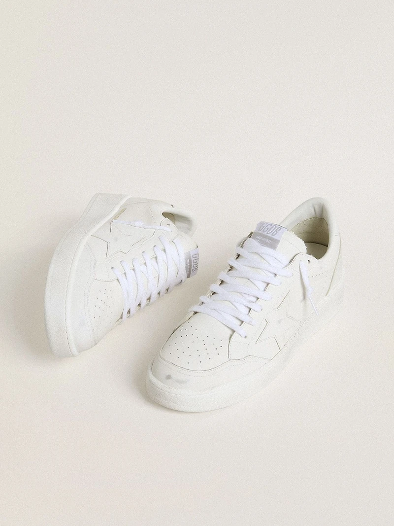Men's Ball star with white leather and heel tab