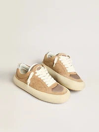 Men's Space-Star Cube tobacco suede with perforated star