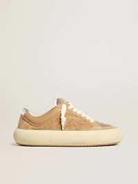 Men's Space-Star Cube tobacco suede with perforated star