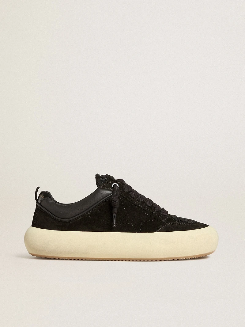Men's Space-Star Cube black suede with perforated star
