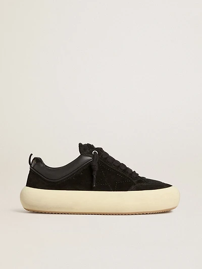 Men's Space-Star Cube black suede with perforated star