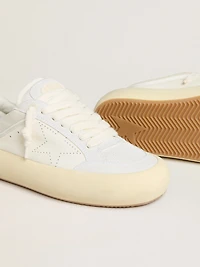Men's Space-Star Cube white leather with perforated star