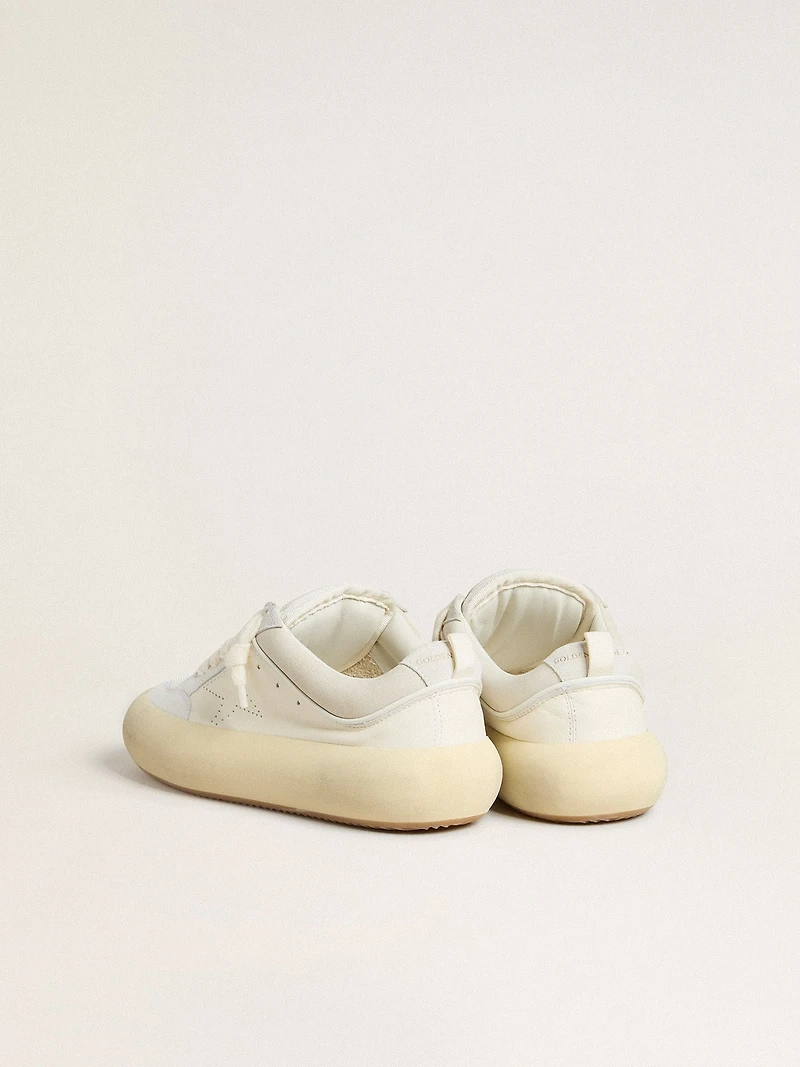 Men's Space-Star Cube white leather with perforated star