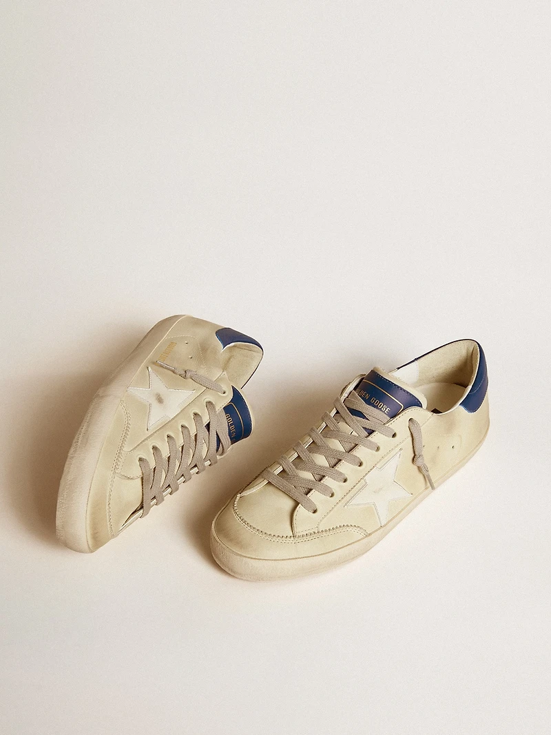 Men's Super-Star LTD nubuck with white leather star and blue heel tab