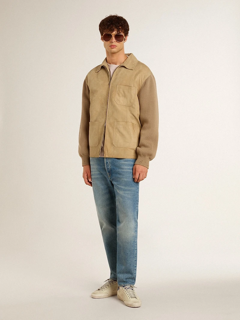 Men's Super-Star LTD nubuck with white leather star and blue heel tab