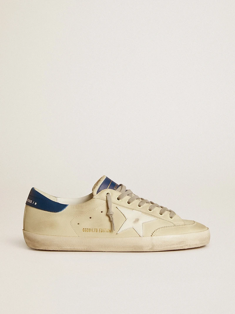 Men's Super-Star LTD nubuck with white leather star and blue heel tab