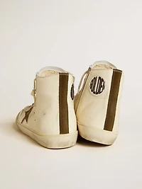 Francy Penstar nappa with black suede star and cotton heel tab