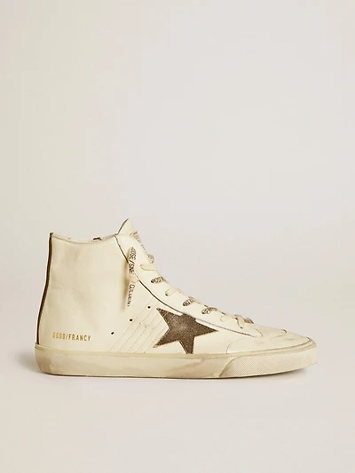Francy Penstar nappa with black suede star and cotton heel tab