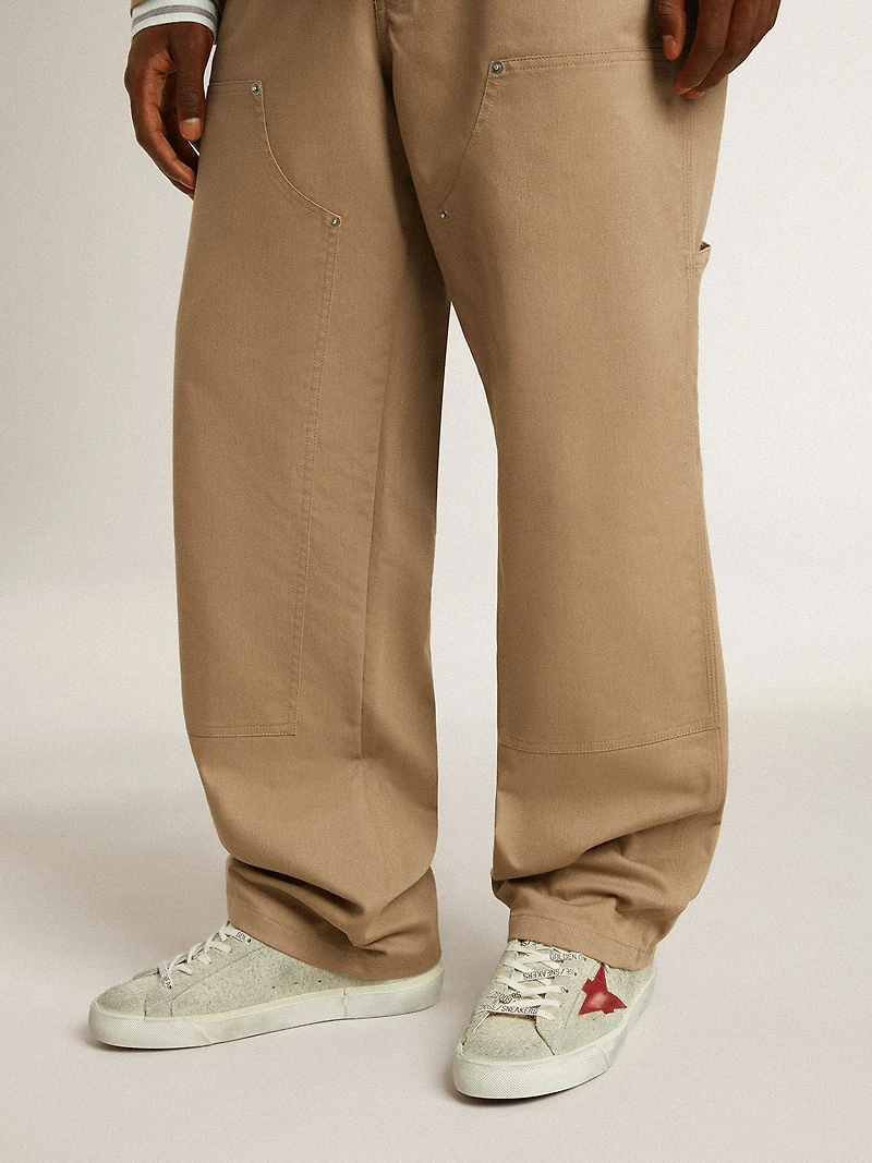Men's Super-Star LTD gray suede with red leather star