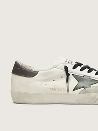 Men's Super-Star in nappa with green leather star and gray leather heel tab