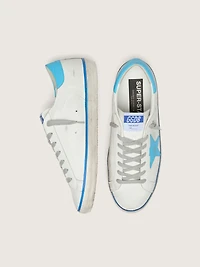 Men's Super-Star LTD white leather with light blue star and heel tab