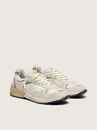 Men's Dad-Star suede and mesh with white leather star beige heel tab