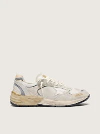 Men's Dad-Star suede and mesh with white leather star beige heel tab