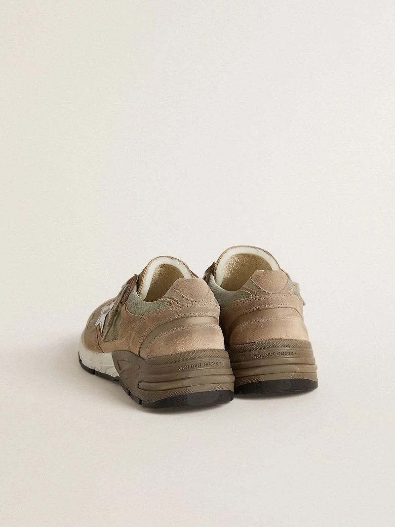 Men's Dad-Star beige mesh and suede with silver leather star