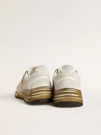 Men's Dad-Star mesh and white suede with gold foiled leather star