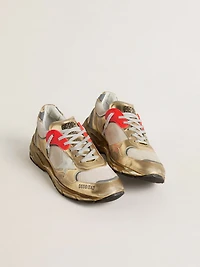 Men's Dad-Star mesh and gold foiled leather with white star