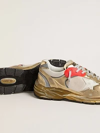Men's Dad-Star mesh and gold foiled leather with white star