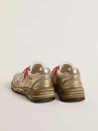 Men's Dad-Star mesh and gold foiled leather with white star