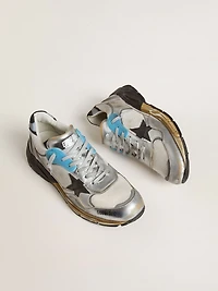 Men's Dad-Star mesh and silver foiled leather with black star