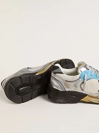 Men's Dad-Star mesh and silver foiled leather with black star