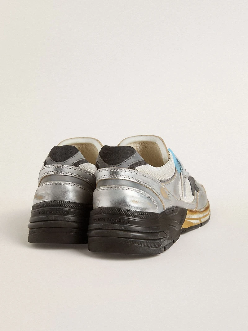 Men's Dad-Star mesh and silver foiled leather with black star