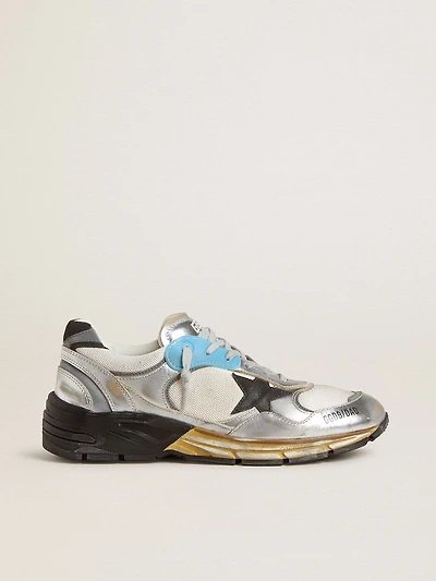 Men's Dad-Star mesh and silver foiled leather with black star