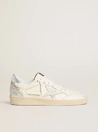 Ball Star LTD in cream with white suede star and metallic silver leather heel tab