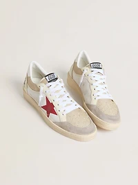 Ball star nylon and white mesh with red leather heel tab
