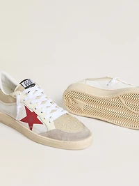 Ball star nylon and white mesh with red leather heel tab
